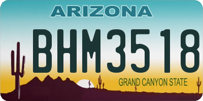 AZ license plate BHM3518