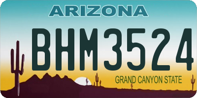 AZ license plate BHM3524