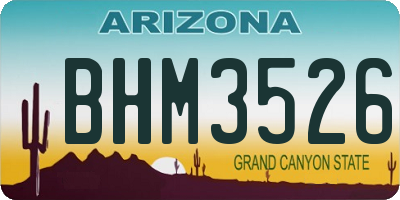 AZ license plate BHM3526