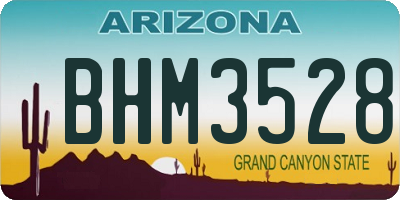 AZ license plate BHM3528