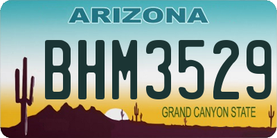 AZ license plate BHM3529