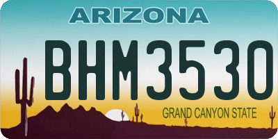 AZ license plate BHM3530