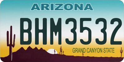 AZ license plate BHM3532