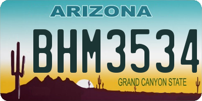AZ license plate BHM3534