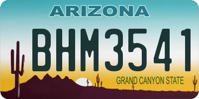AZ license plate BHM3541