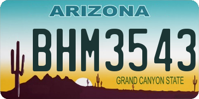 AZ license plate BHM3543