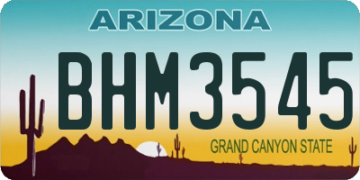AZ license plate BHM3545