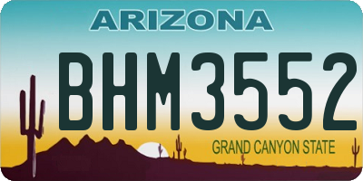 AZ license plate BHM3552