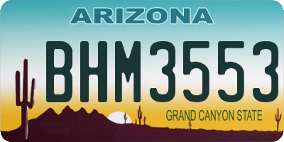 AZ license plate BHM3553
