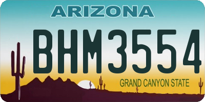 AZ license plate BHM3554