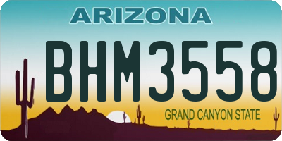 AZ license plate BHM3558