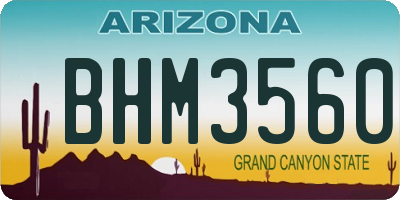 AZ license plate BHM3560