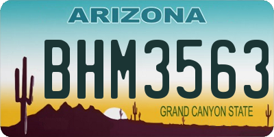 AZ license plate BHM3563