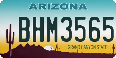 AZ license plate BHM3565