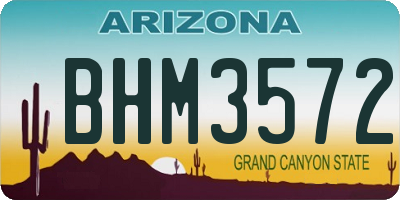AZ license plate BHM3572