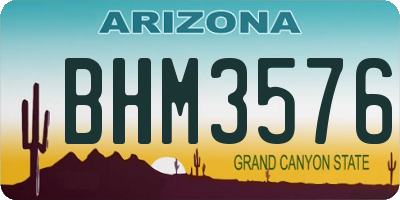 AZ license plate BHM3576