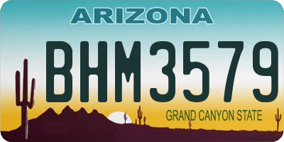 AZ license plate BHM3579