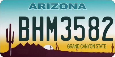 AZ license plate BHM3582