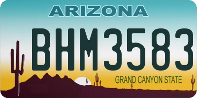 AZ license plate BHM3583
