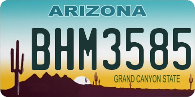 AZ license plate BHM3585