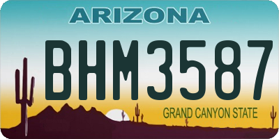 AZ license plate BHM3587