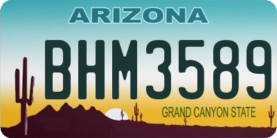 AZ license plate BHM3589