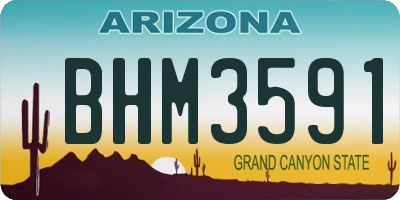 AZ license plate BHM3591