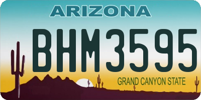 AZ license plate BHM3595
