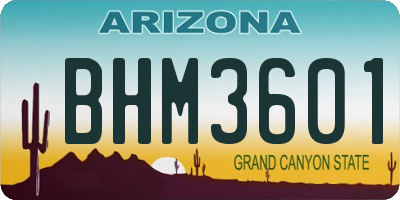 AZ license plate BHM3601