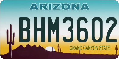 AZ license plate BHM3602
