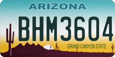 AZ license plate BHM3604