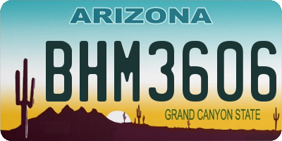 AZ license plate BHM3606