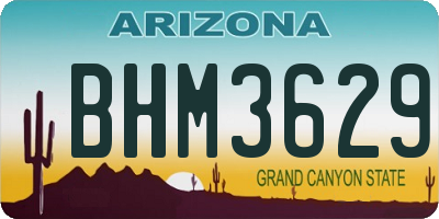 AZ license plate BHM3629