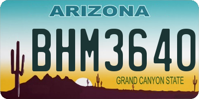 AZ license plate BHM3640