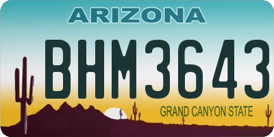 AZ license plate BHM3643
