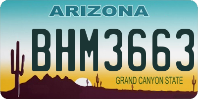 AZ license plate BHM3663