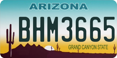 AZ license plate BHM3665