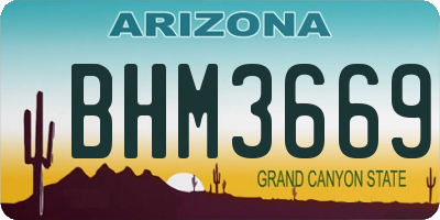 AZ license plate BHM3669