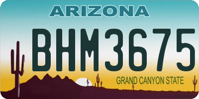 AZ license plate BHM3675
