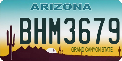 AZ license plate BHM3679