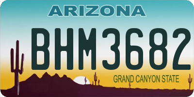 AZ license plate BHM3682
