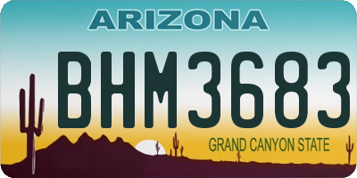 AZ license plate BHM3683