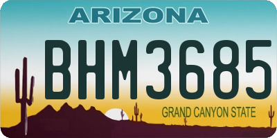 AZ license plate BHM3685