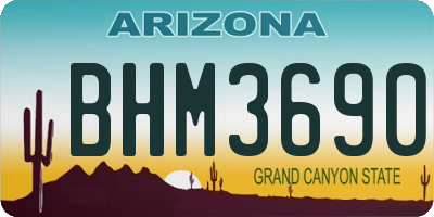 AZ license plate BHM3690