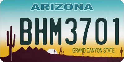 AZ license plate BHM3701
