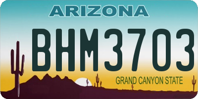 AZ license plate BHM3703