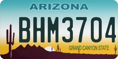 AZ license plate BHM3704