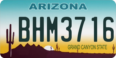 AZ license plate BHM3716
