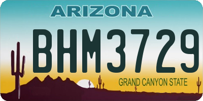 AZ license plate BHM3729