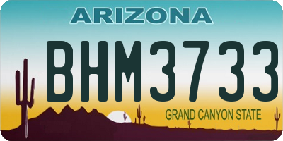AZ license plate BHM3733